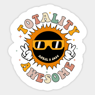 Total Solar Eclipse Awesome, Funny Groovy Eclipse Sun Moon, Astronomy Event, Path of Totality Sticker